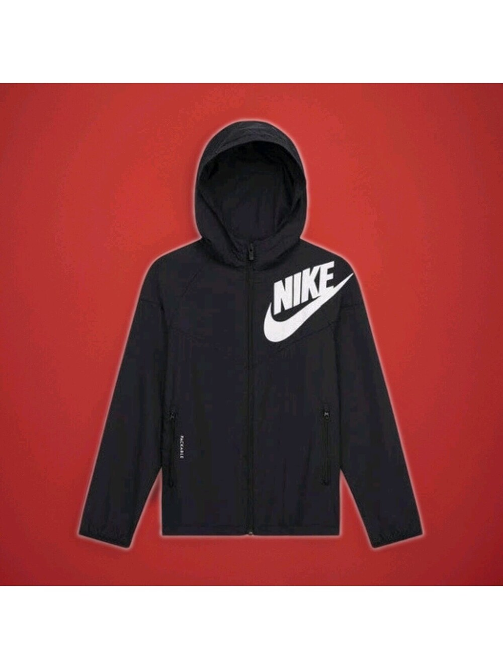 Nike Sportswear Windrunner Jacket Training Hooded Big Logo Youth Kid Large 10-12